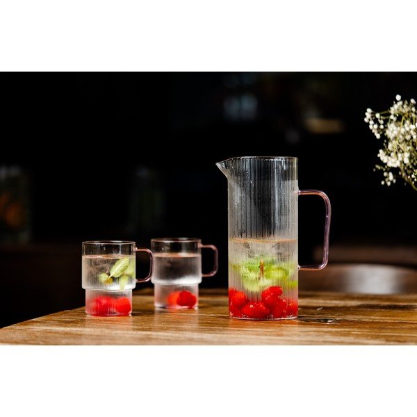 Różowe szklane kubki zestaw 2 szt. do cappuccino 350 ml Livio – Vialli Design-image-2