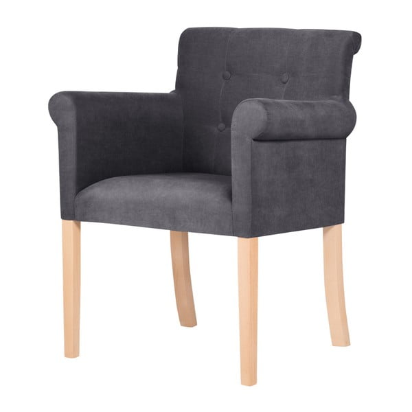 Ciemnoszare krzesło z brązowymi nogami Ted Lapidus Maison Flacon