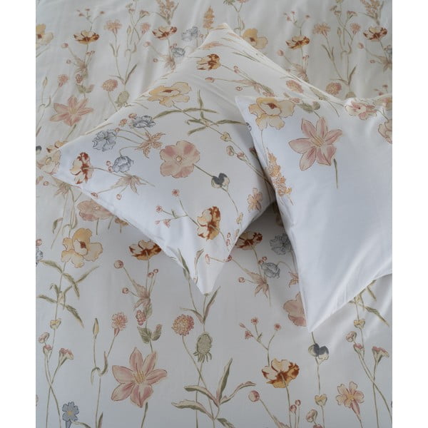 Biała pościel dwuosobowa z satyny bawełnianej 240x220 cm Ivory Garden Floral – Mila Home Luxury-image-4