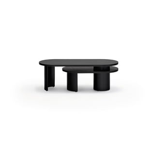 Czarny stolik w dekorze jesionu 120x50 cm Nori – Teulat