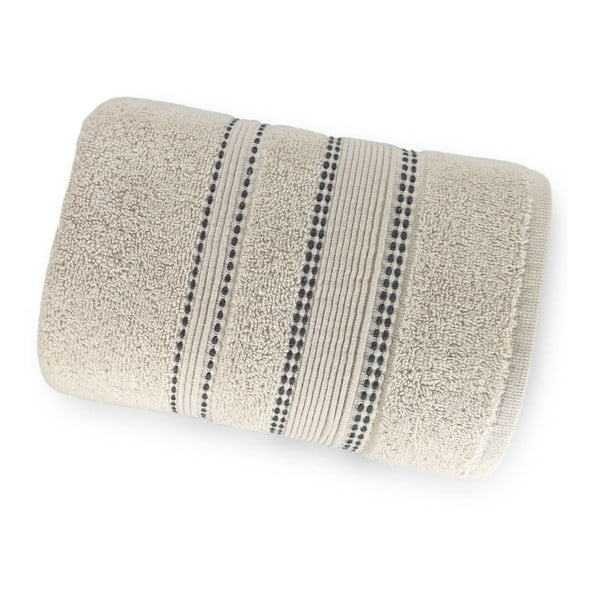 Kremowobiały ręcznik kąpielowy ze 100% bawełny Marie Lou Remix, 150x90 cm
