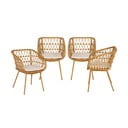 Rattanowe krzesła ogrodowe w naturalnym kolorze zestaw 4 szt. – Bonami Essentials