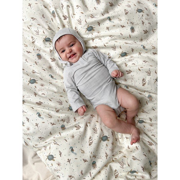 Jasnożółta pościel dziecięca do łóżeczka z bawełny organicznej 70x100 cm Sea Garden – Cam Cam Copenhagen-image-1