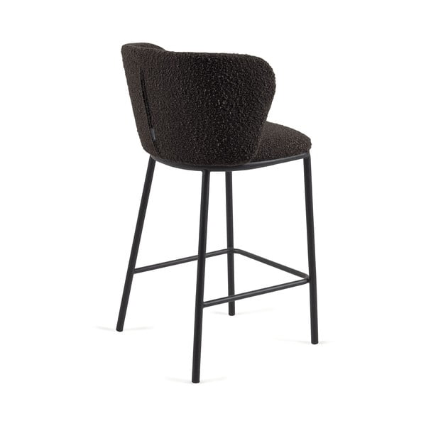 Czarny hoker (wysokość siedziska 65 cm) Ciselia – Kave Home-image-2