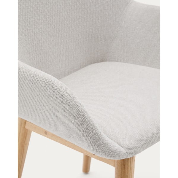 Beżowy tapicerowany fotel jadalniany Konna – Kave Home-image-4