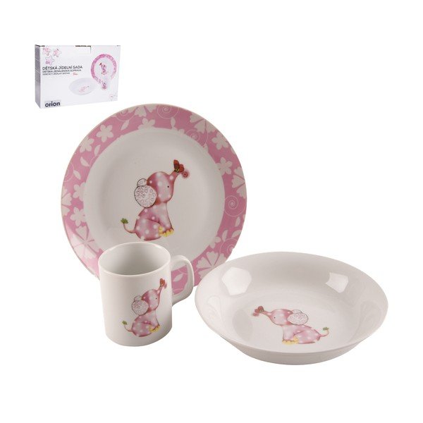 Zestaw dziecięcych naczyń porcelanowych 3-częściowy Orion Słoń