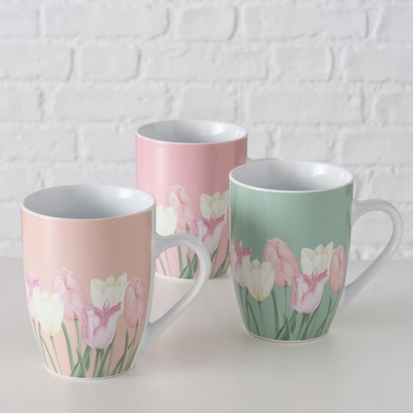 Wielkanocne porcelanowe kubki zestaw 3 szt. 330 ml Tulipa − Boltze