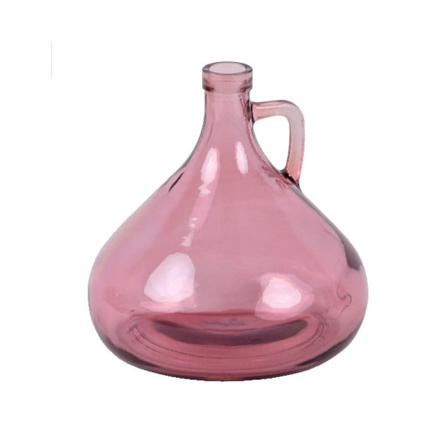 Różowy wazon ze szkła z recyklingu Ego Dekor Cantaro, wys. 17,5 cm