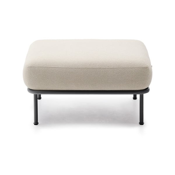 Beżowy podnóżek z materiału bouclé Aurum – Kave Home