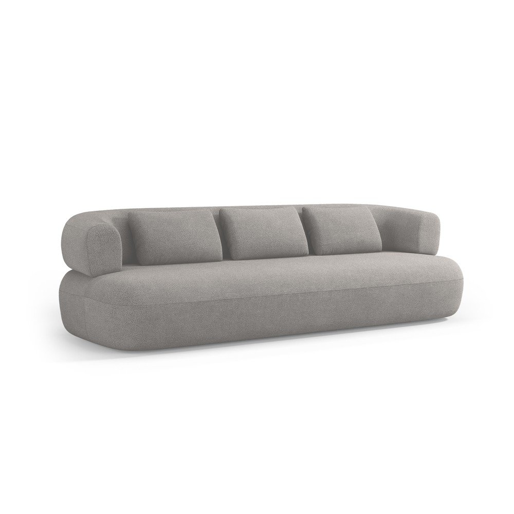 Jasnoszara sofa z materiału bouclé 226 cm Jenny – Micadoni