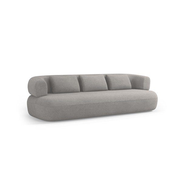 Jasnoszara sofa z materiału bouclé 226 cm Jenny – Micadoni 