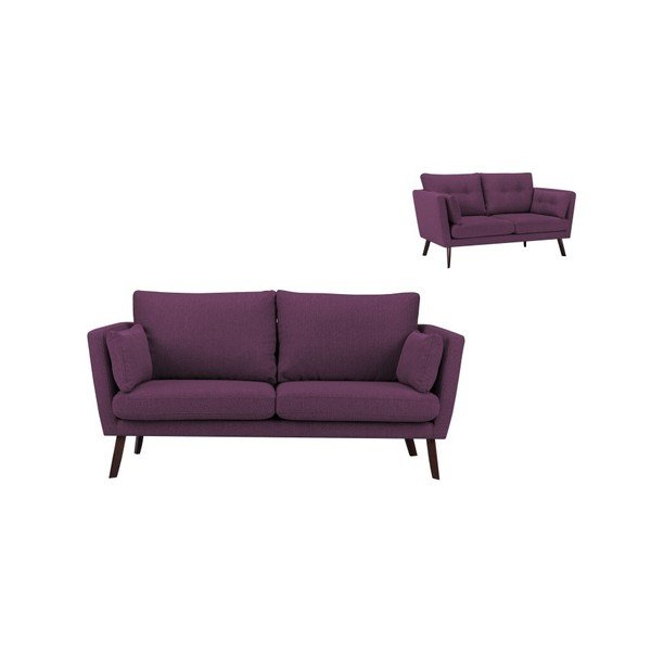 Fioletowa sofa 3-osobowa Mazzini Sofas Elena-image-1