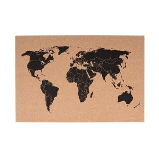 Tablica korkowa z wzorem świata PT LIVING World, 60x40 cm