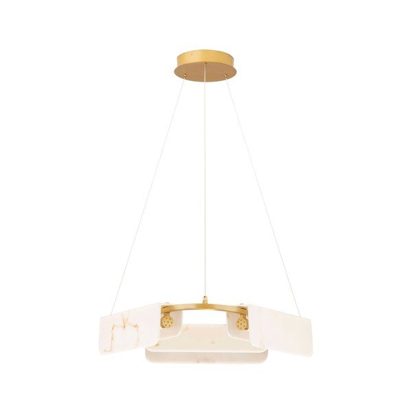 Kremowa/w kolorze mosiądzu lampa wisząca LED w dekorze marmuru ze ściemniaczem ø 63 cm Aider – Nova Luce