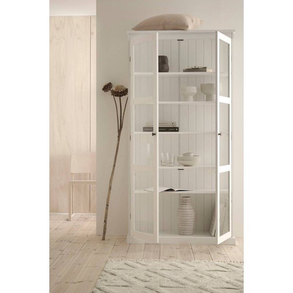 Biała witryna z płyty MDF 98x193x34 cm Wilma – Ellos Home-image-2