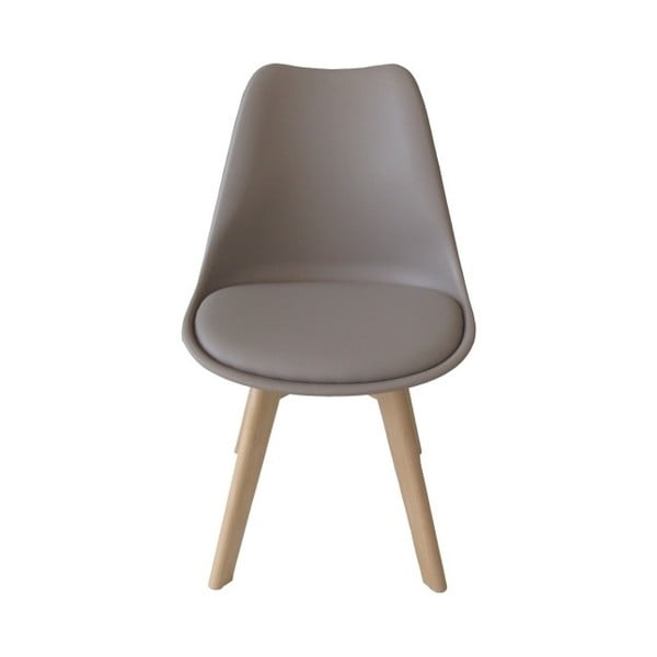 Szaro-brązowe krzesło z nogami z drewna bukowego Andromeda