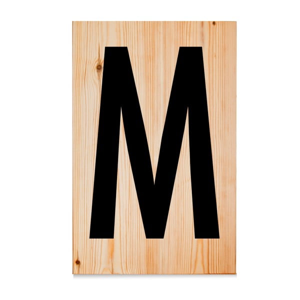 Drewniana tabliczka Letters M