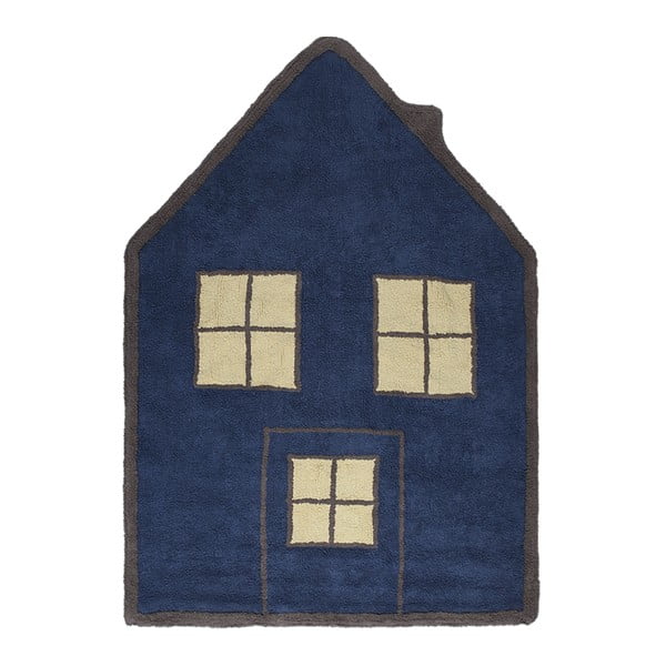 Niebieski dywan bawełniany wykonany ręcznie Lorena Canals Little House, 120x160 cm