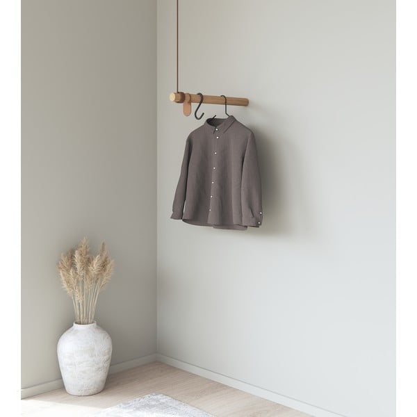 Wieszak ścienny z litego drewna dębowego w naturalnym kolorze 50 cm Swing – LIND DNA-image-1