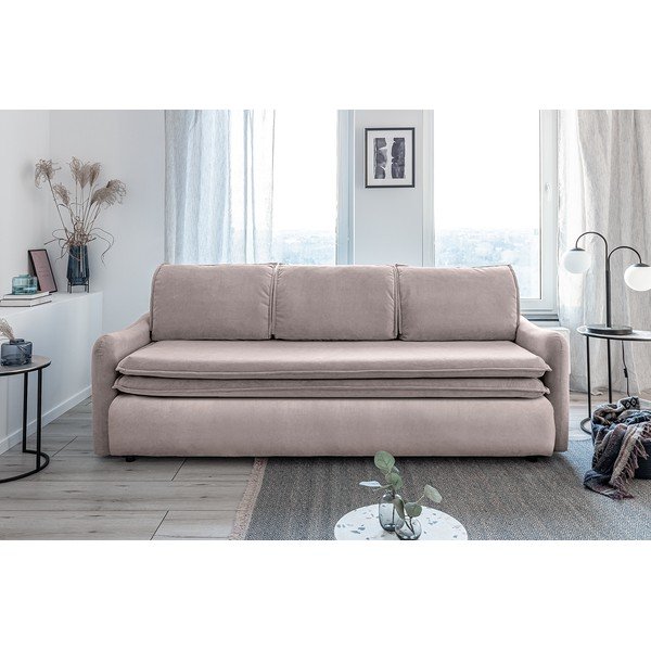 Beżowa aksamitna rozkładana sofa Miuform Tender Eddie-image-2