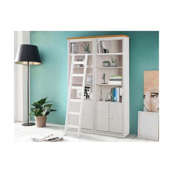 Biały regał z litego drewna sosnowego 148x223 cm Anita – Støraa-image-1