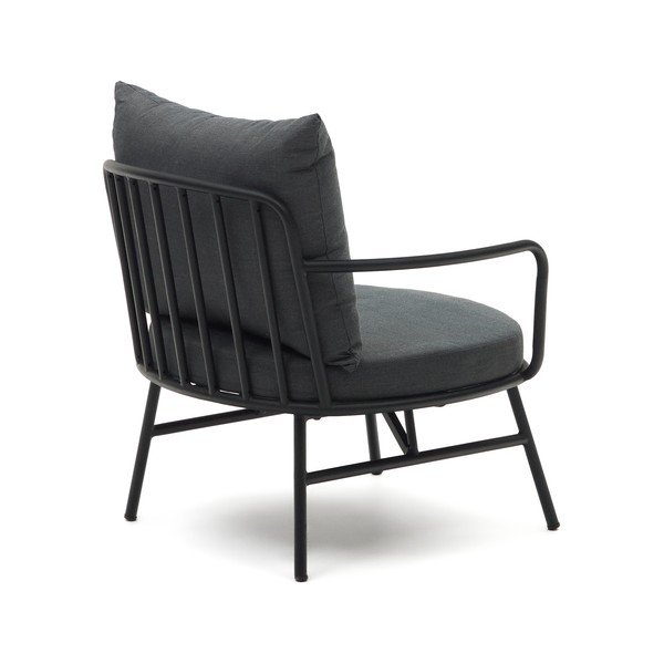 Czarny metalowy fotel ogrodowy Bramant – Kave Home-image-2