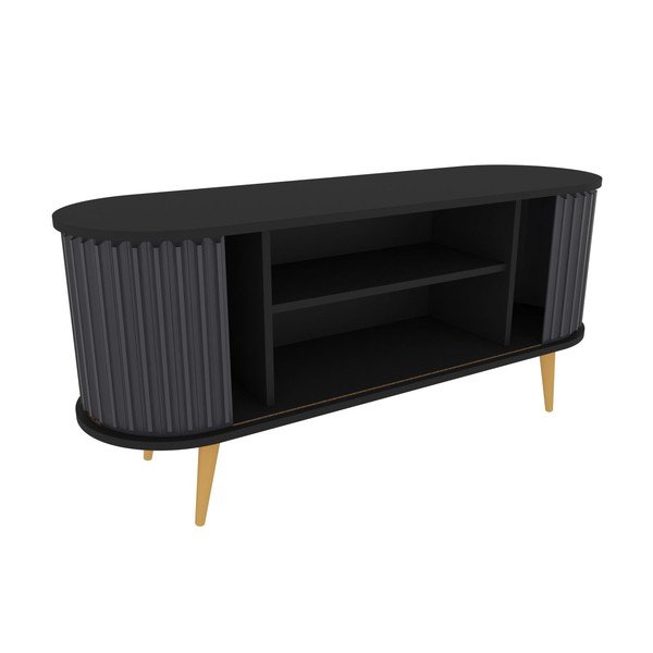 Czarno-antracytowa szafka pod TV 140x64 cm Stor – Kalune Design-image-4