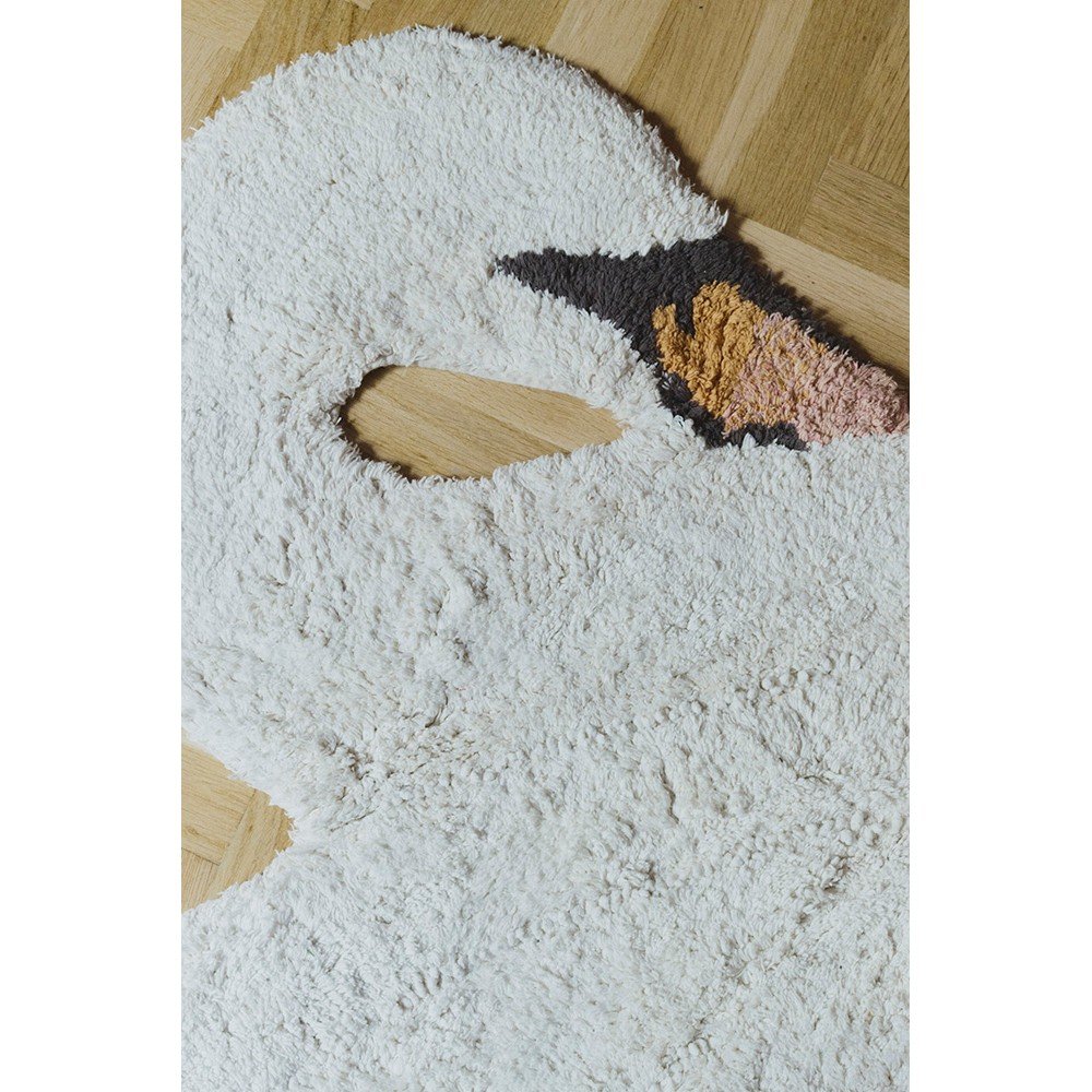Kremowy bawełniany dywan dziecięcy tkany ręcznie odpowiedni do prania 100x120 cm Swan – Lorena Canals (zdjęcie 4)