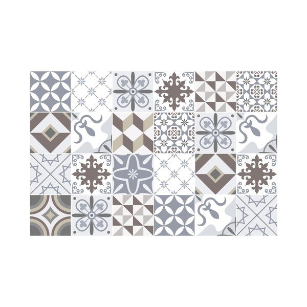 Zestaw 24 naklejek ściennych Ambiance Mosaic Portugal, 15x15 cm-image-2
