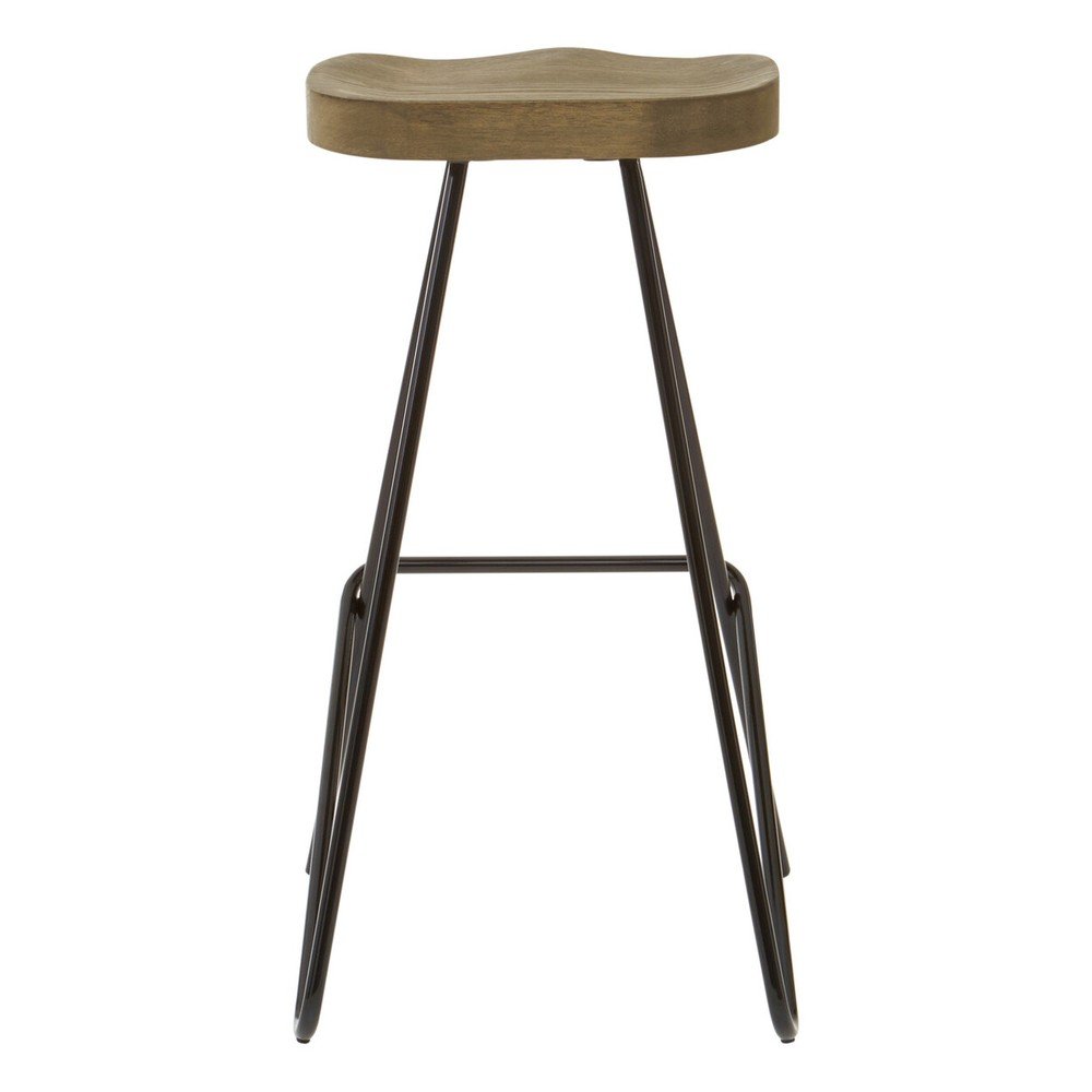 Czarny/w naturalnym kolorze hoker z litego drewna wiązu (wysokość siedziska 78 cm) District – Premier Housewares (zdjęcie 3)