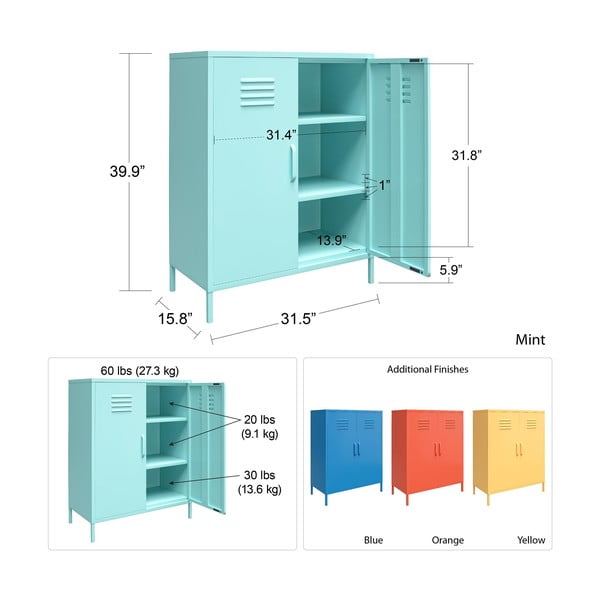 Żółta metalowa szafka Novogratz Cache, 80x102 cm-image-4