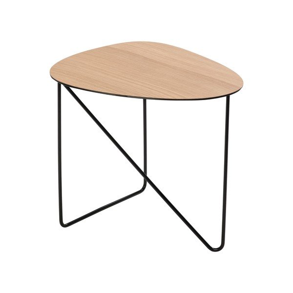 Metalowy stolik w naturalnym kolorze 37x44 cm Curve M Wood – LIND DNA