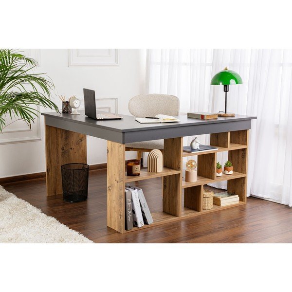 Biurko w dekorze sosny 120x130 cm Vesper – Kalune Design-image-2