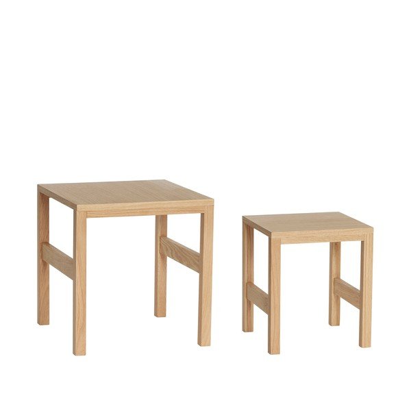 Stoliki w dekorze dębu zestaw 2 szt. 40x40 cm Puzzle – Hübsch-image-3