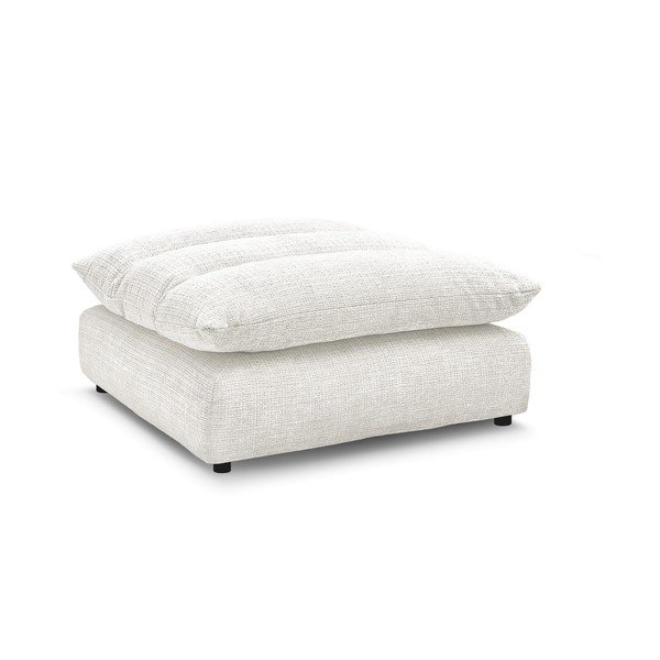 Biały podnóżek z tkaniny szenilowej Neil – Bobochic Paris