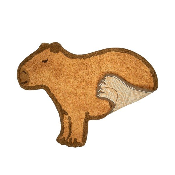 Brązowy bawełniany dywan dziecięcy 52x68 cm Capybara – Sass & Belle-image-1