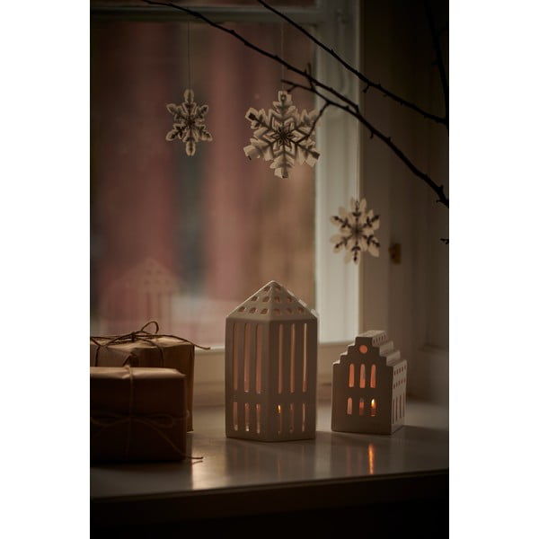 Biały ceramiczny lampion Kähler Design Long Church, wys. 10 cm-image-1