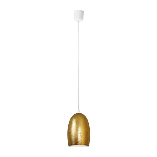 Złota lampa wisząca z białym kablem Sotto Luce Ume, ⌀ 13,5 cm
