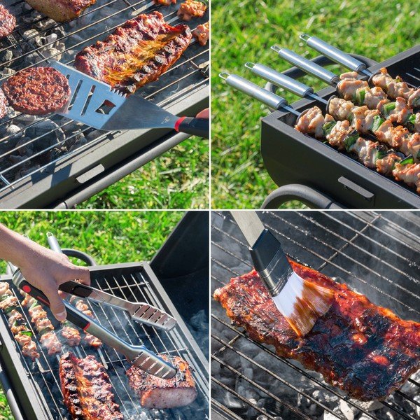 11-częściowy komplet ze stali nierdzewnej do grillowania w walizce InnovaGoods Professional Barbecue-image-1