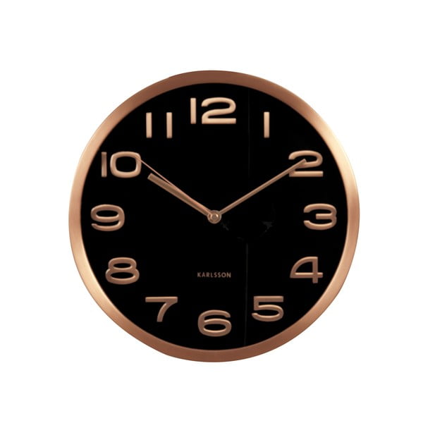 Czarny zegar Present Time Maxie Copper