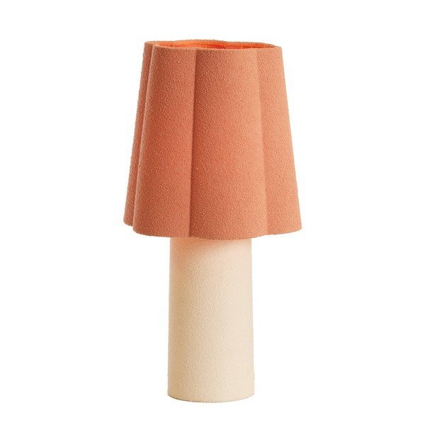 Łososiowa/kremowa lampa stołowa z tekstylnym kloszem (wysokość 50 cm) Musaby – Light & Living-image-3