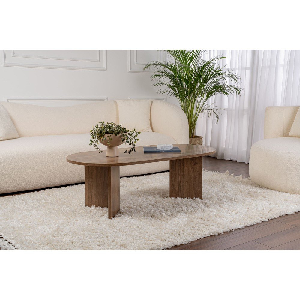 Ciemnobrązowy stolik w dekorze orzecha 60x119 cm Sable – Kalune Design (zdjęcie 6)