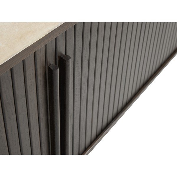 Szafka pod TV z ceramicznym blatem w ciemnym naturalnym kolorze 180x50x40 cm Enna – Unique Furniture-image-2