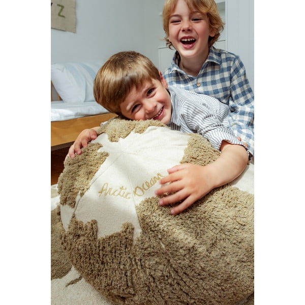 Zielono-kremowy dziecięcy worek do siedzenia World Map – Lorena Canals-image-4