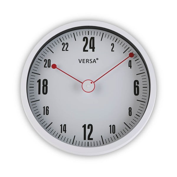 Biały okrągły zegar ścienny Versa Paola, ø 30 cm