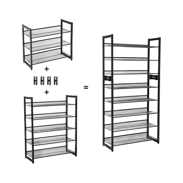 Czarny metalowy regał na 15 par butów Songmics-image-4