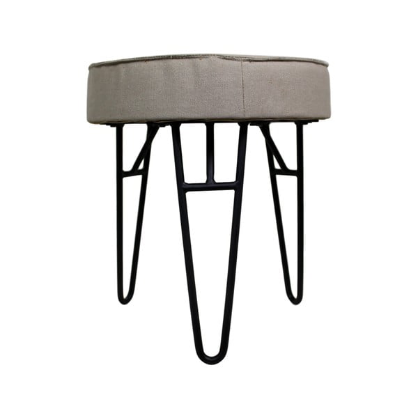 Szary stołek z obiciem tekstylnym HSM collection Kruk