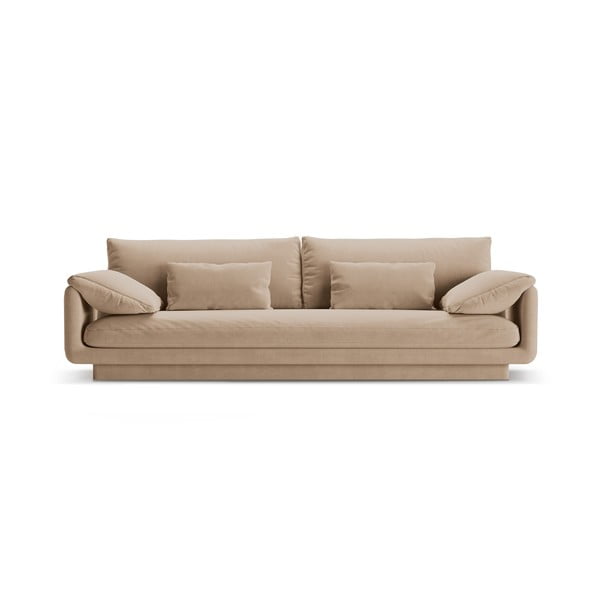 Beżowa aksamitna sofa 250 cm Torino – Micadoni 