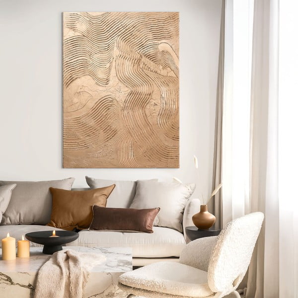 Ręcznie malowany obraz 88x118 cm Metallic Brown – Malerifabrikken-image-1