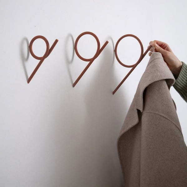 Ścienny stalowy haczyk w kolorze terakoty Tuba M – Spinder Design-image-2